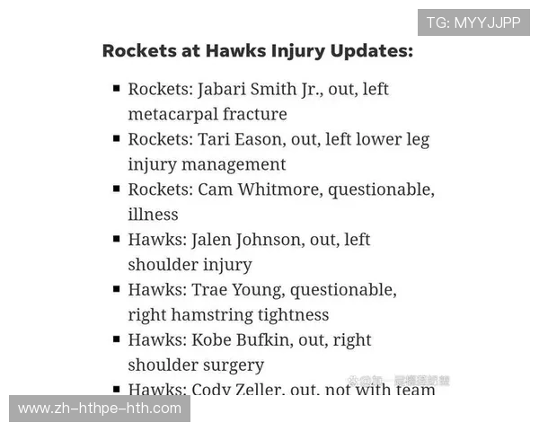 火箭队目前有哪些球员受伤，最新伤病报告有哪些内容